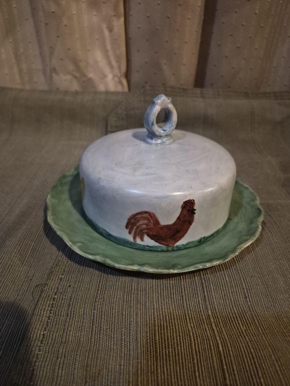 VTG HandPainted Ceramic Rooster Butter Dish 025 🐓